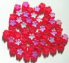 50 8mm Transparent Matte Red 5 Petal Flower Beads
